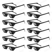 12-48Set Mosaic Sunglasses Inflatable Swords for Kids Birthday Party Fun Sunglasses Inflatable Weapons for Thug Life Party Favor 12 Set