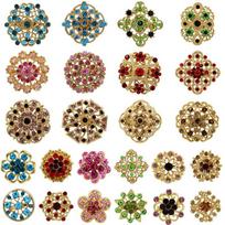 Weiman 24Pcs/set DIY Crystal Flower Brooches Pins Set Clear Rhinestones Wedding Bouquet Broaches Kit Plating for Gift Party A pack of 24 brooches Colorful balta