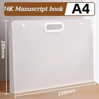 A2/A3 Art Manuscript Storage Book, Sketch Collection Storage Clip, Handle Design, Large Capacity for Convenient Storage White-A4