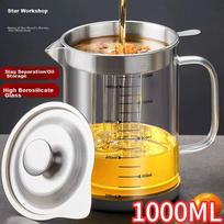 Xingfang Stainless Steel Oil Dispenser, Household Filtered Oil Bottle with Spout And Strainer, Large Capacity Condiment Bottle, 1L