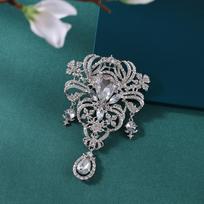 Weiman Luxury Crystal Flower Brooch for Women Floral Bouquet Lapel Pin for Wedding Bridal Party Elegant Crystal Glass Blossom XD7720-1 auksas