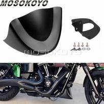 Motorcycle Lower Front Chin Spoiler Air Dam Fairing Cover For Harley Dyna Street Bob FXDB Super Glide FXD Fat Bob FXDF 06-later matinė juoda spalva