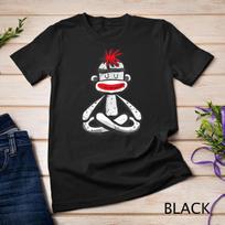 Sock Monkey in Seated Lotus Yoga Pose Funny Mindfulness Gift Unisex T-shirt 1 S