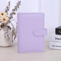Custom Pu Leather Budget Binder Office Supplies With Buckle Notebook Planner Cover A5 Binder Ring Bound Planner (Purple,A5 170x233mm) violetinė