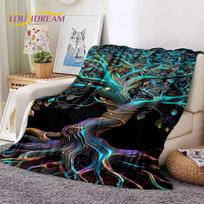 Tree of Life Nature Viking Yggdrasil Norse Soft Flannel Blankets,Throw Blanket Comfortable Blanket for Picnic Beds Home Bedroom Size: 75*100cm, Weight: 230 GSM