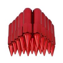 20pcs M12X1.5 Spiked Aluminum 60MM Extended Tuner Wheels Rims Lug Nuts Car Accessories raudona