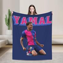 Lamine Y-Yamal Blanket Football Soccer Fuzzy Funny Breathable Throw Blanket for Home Restaurant Winter Size: 75*100cm, Weight: 230 GSM