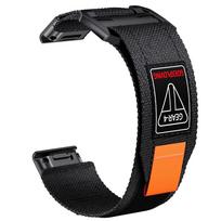 QuickFit 26mm Velcro Nylon Watch Strap Band for Garmin E 8 51mm, Fenix 7X/6X Pro/5X, Tactix 7 8, Epix Pro 51mm, Enduro 3 2 Bands juoda