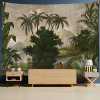 Palm Tree Banana Leaf Tapestry Wall Hanging Bohemian Style Tropical Plants Natural Scenery Home Decor 100X70CM