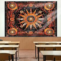 1pc Vibrant Sun and Moon Wall Hanging Tapestry - Polyester Fabric, Machine Washable, Suitable for Bedroom Living Room Decoration 100X70CM