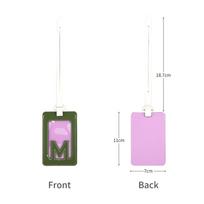 Solid Color Airplane Suitcase Tag PU Alphabet Card Holder Portable 26 Letter Name Luggage Tag  Men Letter M