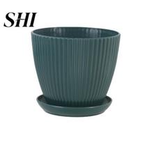 Plant Pot 1 Set Strong Not Easily Deformed Vase Fine Workmanship Modern Decorative Nursery Container Bonsai Accessories Flower Holder 10cm tamsiai žalia spalva