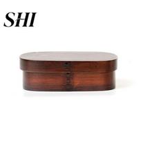 Lunch Storage Box 3 Grids Food Grade Large Capacity Wide Application Oval Square Shape Packed BPA Free Single-layer Wood Bento Kitchen Accessories B