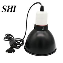 High Heat Lampshade Reptile Lamp Fixture Heat-Resistant Universal Easy Installation Deep Dome Cover Light with Power Cable juoda