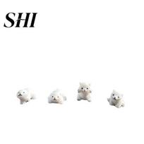 Computer Monitor Decoration 4Pcs Cute Polar Bear Shape Resin Ornament Car Rearview Dashboard Figurine Mirror Interior Sunlight Resistant Sets