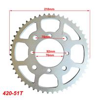 420-51T 53T 57T 60T 76MM Sprocket for 50CC 70CC 90CC 110CC 125CC 140CC  Pit Dirt Bike ATV Quad Motorcycle Buggy Go Kart Parts 420-51T