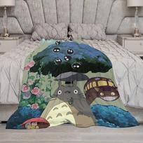 Pūkuotas anime Totoro pledas sofai, keliams, minkštas, prabangus namų dekoras, pledai, mieli vaikų sodo lovos pledai 75X95CM
