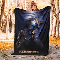1 vnt. Ultramarines kosminio kario temos dizaino flanelinis pledas - 3D spausdintas minkštas šiltas, visų sezonų lengvas užklotas stovyklavimui, kelionėms, lovai-080751 75X95CM