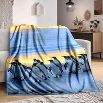 1 vnt. Pingvino paplūdimio pledas, lengvas flanelinis pledas sofai, lovai, kelionėms, stovyklavimui, svetainei, biurui, sofai, kėdei ir lovai 75X95CM