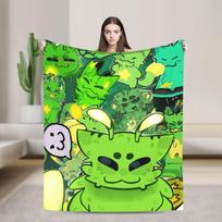 Gir Invader Zim Animacinis Pledas Šiltas Gatvės Trend Pliušinis Mėtomas Pledas Lauko Dekoratyvinis Flanelinis Lovatiesė Lovos Uždangalas 75X95CM