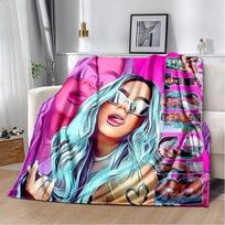 3D Spausdinimo Karol G Dainininkės HD Antklodė, Minkšta Pledinė Antklodė Namams Miegamajam Lovai Sofai Iškylai Kelionei Biurui Poilsio Dangalas Vaikams 75X95CM