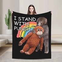 AŠ palaikau su Punch Beždžione Antklodė Vilnos Spausdinta Nešiojama Super Minkšta Mesti Antklodė Lovai Kelionėms Patalynė 75X95CM