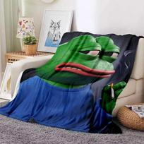 Animacinis Pepe varlės veidas HD minkštas flanelės pledas lovoms, miegamajam, sofai, piknikui, užmetamas pledas lauko poilsiui, miegui, dovana 75X95CM