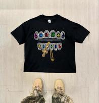 CUSTOM GRILLZ CROSS Chain Graphic Boxy T-Shirt, y2k, streetwear shirts, oversized, graphic tee, vintage, dope, rapper, cute tshirts, kids, 2XL