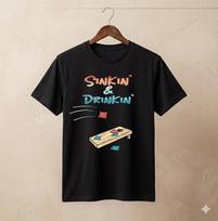Men's and Women's T-shirts Sinkin' & Drinkin' Cornhole Retro Summer Party S įvairiaspalvis