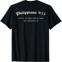 Filipiečiams 4_13 Krikščioniška Biblijos eilutė Religinis GALINIS DIZAINAS Marškinėliai 5XL black
