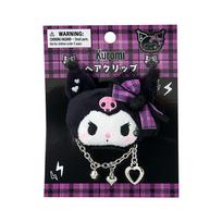 Sanrio Hair Clip Rock Kuromi 575437 Face-Shaped (Sweet 'n' Check)