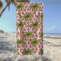Geometric Leaf & Palm Tree & Jungle Animal Beach Towel, Soft Durable Quick-Drying, Ideal For Summer Beach, Swimming & Camping 50x100cm(20x40in)