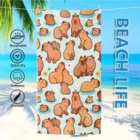 1pc Multiple Cute Animal Print Quick-Dry Beach Towels, Soft Breathable Summer Beach Essential 35x75cm