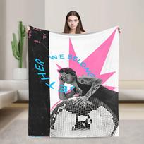 Cozy Throw Blanket Travel Singer H-Harrys S-Styles Kiss Al the Time Blanket Flannel Bedspread For Living Room Sofa Bed Cover Size: 75*100cm, Weight: 230 GSM