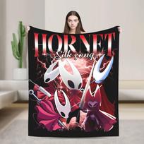 Hollow Knight Silksong Gothic Flannel Throw Blankets Indie Game for Bedspreads Knitted Blanket Office Ultra-Soft Multifunction Size: 75*100cm, Weight: 230 GSM