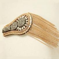 Gifts Tassel Spike Punk Shoulder Mark Shoulder Flash Epaulets Brooch auksas