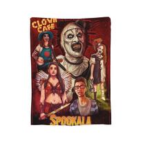 Terrifier Clown Happy Holliday Halloween Blanket Flannel Summer Portable Super Soft Throw Blankets for Home Office Bedspreads Size: 75*100cm, Weight: 230 GSM