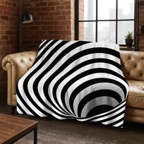 3D Mosaic Visual Geometry Illusion Flannel Blanket Soft Warm Blanket for Bedroom Living Room Bed Travel Camping Picnic Gift Size: 75*100cm, Weight: 230 GSM