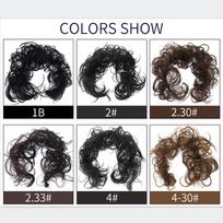 Multiple Synthetic Caterpillar Bread Curly Chignon Hair Extension Wig 1B