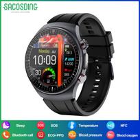 SACOSDING 2026 New NFC Smart Watch SpO2 BP +PPG Body Temperature Bluetooth Call Health Smartwatch