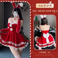 Christmas Costume Velvet Bunny Dress Halloween Dress Stage Costume M