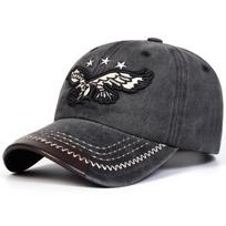 1pc Eagle Pentagram Embroidery Wash Baseball Caps for Men,Spring and Summer Outdoor Adjustable Casual Driver Hats Sunscreen Hat Adjustable pilka spalva