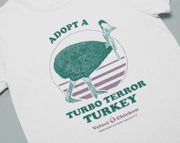 Funny Cassowary T-shirt – Adopt A Turbo Terror Turkey 4XL