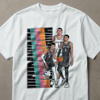Vibrant Basketball Player T-Shirt | Dynamic Sports Fan Art Graphic Tee | Hoops Lover Gift for Men Women M