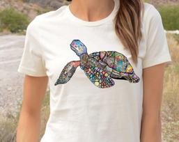 Colorfull Trippy Turtle T shirt, Galaxy Turtle Graphic Tee Shirt, Turtle Art T shirt, Turtle Gift T shirt XL