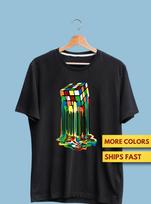 Rubiks Cube Shirt, Melting Rubiks Cube Shirt, Speedcubing Gift, Premium Ultra Soft Tee L