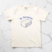 Le Beurre Prancūziško sviesto marškinėliai, Comfort Colors unisex marškinėliai, Kepimo mėgėjo grafinis marškinėlis, Maisto gurmano dovana, Prancūziška virtuvė, Sūdyto sviesto klubo marškinėliai 4XL white