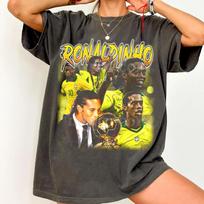 Comfort Colors Ronaldinho koliažo marškinėliai: Brazilijos Futbolo Legendos Tribute Marškinėliai L