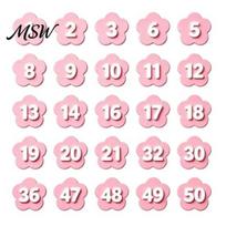 Back to School Essentials 30PCS Numbered Pencil Toppers, Reusable Prevent Confusion Labels, Student Tracking Plastic Marker Clips, for Teachers rožinė