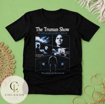 The Truman Show Movie Tee, Jim Carrey Graphic T Shirt, Cult Classic Film Unisex Tee S